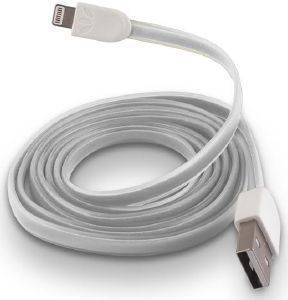 FOREVER USB CABLE FOR APPLE IPHONE 5/6 WHITE SILICONE FLAT BOX FOREVER USB CABLE FOR APPLE IPHONE 5/6 WHITE SILICONE FLAT BOX