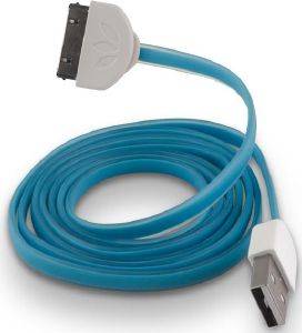 FOREVER USB CABLE FOR APPLE IPHONE 3/4 BLUE SILICONE FLAT BOX FOREVER USB CABLE FOR APPLE IPHONE 3/4 BLUE SILICONE FLAT BOX