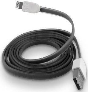 FOREVER USB CABLE FOR APPLE IPHONE 5/6 BLACK SILICONE FLAT BOX