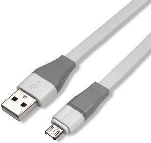 4SMARTS PULSECORD + CHARGE NOTICE MICRO-USB DATA CABLE 1M GREY/WHITE