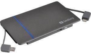SANDBERG 480-06 EXCELLENCE POWERBANK 3000MAH GREY LIGHTNING AND MICRO USB