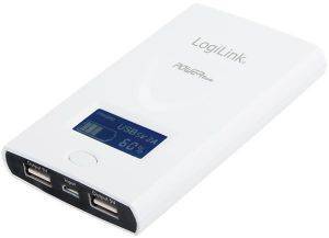 LOGILINK PA0050 MOBILE POWER BANK WITH LCD DISPLAY 6000MA WHITE