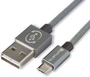 4SMARTS RAPIDCORD FLIPPLUG MICRO-USB DATA CABLE 2M GREY