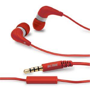ACME HE15R GROOVY IN-EAR HEADPHONES WITH MIC RED