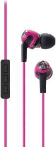 AUDIO TECHNICA ATH-CK323I SONICFUEL IN-EAR HEADPHONES WITH MIC & VOLUME CONTROL PINK