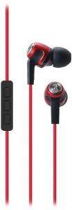 AUDIO TECHNICA ATH-CK323I SONICFUEL IN-EAR HEADPHONES WITH MIC & VOLUME CONTROL RED
