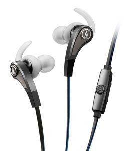 AUDIO TECHNICA ATH-CKX9IS SONICFUEL IN-EAR HEADPHONES WITH IN-LINE MIC & CONTROL SILVER