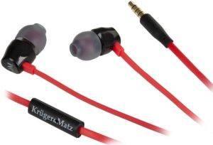 KRUGER & MATZ KMD10R STEREO EARPHONES WITH MICROPHONE RED