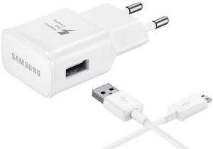 SAMSUNG EP-TA20EWE USB FAST CHARGER 2000MAH + MICRO USB CABLE WHITE