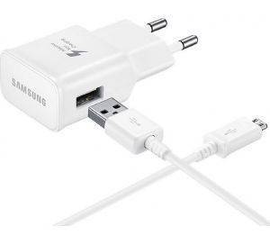 SAMSUNG EP-TA20EWE USB FAST CHARGER 2000MAH + SAMSUNG MICRO USB CABLE WHITE