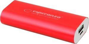 ESPERANZA EMP105R POWER BANK HADRON 4400MAH RED ESPERANZA EMP105R POWER BANK HADRON 4400MAH RED