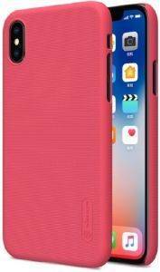 NILLKIN SUPER FROSTED SHIELD LOGO CUTOUT BACK COVER CASE FOR APPLE IPHONE X RED