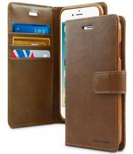 MERCURY GOOSPERY MANSOOR LEATHER DIARY FLIP CASE APPLE IPHONE 7 BROWN