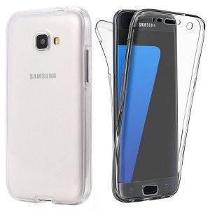 360 ULTRA SLIM SILICONE FRONT + BACK COVER CASE FOR SAMSUNG GALAXY A7 2017 TRANSPARENT