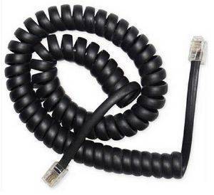 CABLEXPERT TC4P4CS-2M TELEPHONE HANDSET SPIRAL CORD RJ10 (4P4C) 2M BLACK