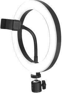 LOGILINK AA0151 LED RING FILL LIGHT FOR SMARTPHONE, 20 CM, BLACK