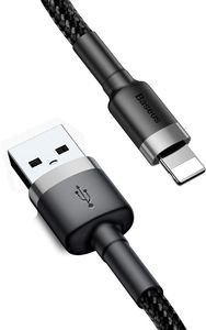BASEUS CAFULE CABLE USB FOR LIGHTNING 2.4A 1M GREY/BLACK