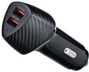 FORCELL CARBON CAR CHARGER USB QC 3.0 18W + USB QC 3.0 18W CC50-2A36W BLACK (TOTAL 36W) FORCELL CARBON CAR CHARGER USB QC 3.0 18W + USB QC 3.0 18W CC50-2A36W BLACK (TOTAL 36W)