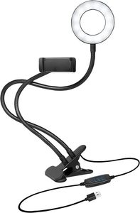 LOGILINK AA0150 LED RING FILL LIGHT FOR SMARTPHONE, 8.5 CM, BLACK