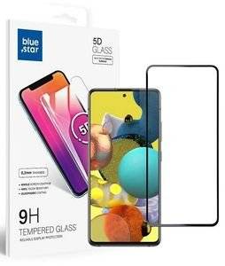 TEMPERED GLASS BLUE STAR SAMSUNG A51 FULL FACE (FULL GLUE WITH FRAME/SMALL SIZE)BLACK