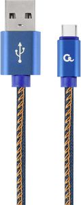 CABLEXPERT CC-USB2J-AMCM-1M-BL PREMIUM JEANS (DENIM) TYPE-C USB CABLE WITH METAL CONNECTORS 1M BLU