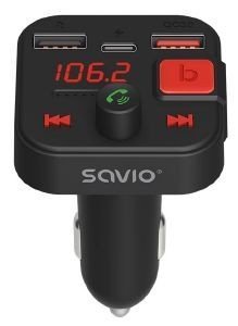 SAVIO TR-15 FM TRANSMITTER WITH BLUETOOTH AND PD CHARGER