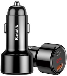 BASEUS CAR CHARGER MAGIC PPS QC 4.0+ USB + TYPE-C + PD 45W BLACK BASEUS CAR CHARGER MAGIC PPS QC 4.0+ USB + TYPE-C + PD 45W BLACK
