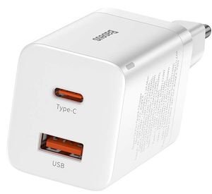 BASEUS SUPER SI PRO QUICK CHARGER USB + TYPE-C 30W WHITE BASEUS SUPER SI PRO QUICK CHARGER USB + TYPE-C 30W WHITE