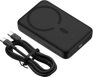 BASEUS WIRELESS POWERBANK QI 10000MAH MINI MAGNETIC MAGSAFE 30WATT BLACK