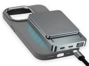 4SMARTS WIRELESS POWERBANK ONESTYLE 5000MAH+ MAGSAFE CASE APPLE IPHONE 15 PRO MAX GREY