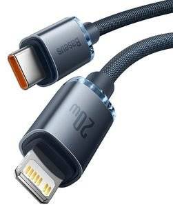 BASEUS CRYSTAL SHINE CABLE SHINE TYPE-C TO LIGHTNING 1.2M 20W BLACK