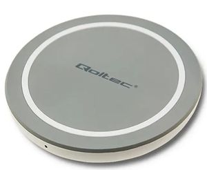 QOLTEC 51840 INDUCTION WIRELESS CHARGER RING QUALCOMM QUICKCHARGE 3.0 10W GREY
