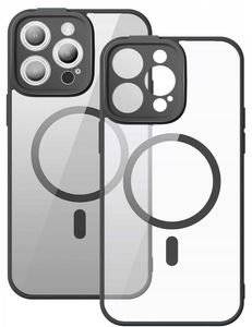 BASEUS MAGNETIC CASE FRAME TRANSPARENT AND TEMPERED GLASS SET IPHONE 14 PRO BLACK