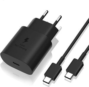 SAMSUNG TRAVEL CHARGER EP-TA800NB 25WATT USB TYPE-C + CABLE BLACK BULK