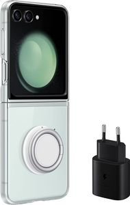 SAMSUNG GALAXY Z FLIP5 F731 GADGET CASE WITH 25W CHARGER EP-TA800N TRANSPARENT EF-XF73KKTEG SAMSUNG GALAXY Z FLIP5 F731 GADGET CASE WITH 25W CHARGER EP-TA800N TRANSPARENT EF-XF73KKTEG