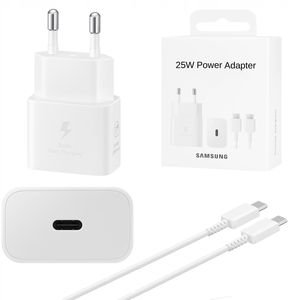 SAMSUNG WALL CHARGER 25W 3A USB TYPE-C WHITE + CABLE TYPE-C EP-T2510XW