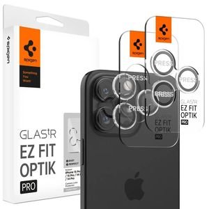 SPIGEN GLASS TR EZ FIT OPTIK PRO 2 PACK CRYSTAL CLEAR FOR IPHONE 15 PRO/15 PRO MAX SPIGEN GLASS TR EZ FIT OPTIK PRO 2 PACK CRYSTAL CLEAR FOR IPHONE 15 PRO/15 PRO MAX