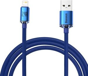 BASEUS CRYSTAL SHINE CABLE USB TO LIGHTNING 2.4A 2M BLUE