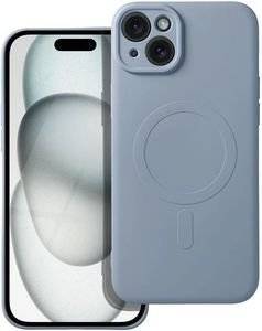 SILICONE MAG COVER CASE WITH MAGSAFE FOR IPHONE 15 PLUS LIGHT BLUE