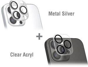 4SMARTS STYLEGLASS CAMERA FOR APPLE IPHONE 14 PRO / 14 PRO MAX 2PCS. SET METAL GRAPHITE + CLEAR