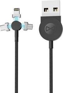 FOREVER CORE 3IN1 MAGNETIC DATA CABLE 2.5A 1M BLACK