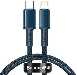 BASEUS BRAIDED FAST CHARGING DATA CABLE TYPE-C TO LIGHTNING PD 20W 1M BLUE