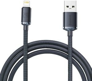 BASEUS CRYSTAL SHINE CABLE USB TO LIGHTNING 2.4A 2M BLACK