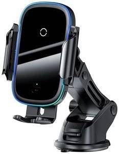 BASEUS LIGHT ELECTRIC HOLDER WIRELESS QI CHARGER 15WATT BLACK