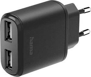HAMA 201627 CHARGER WITH 2X USB-A PORTS, 12 W, BLACK