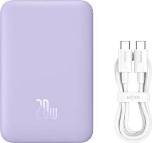 BASEUS WIRELESS POWERBANK QI 10000MAH MINI MAGNETIC MAGSAFE 20WATT PURPLE