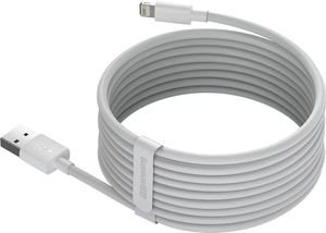 BASEUS SIMPLE WISDOM DATA CABLES 2 PIECES SET USB TO LIGHTNING 2.4A 1.5M WHITE