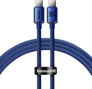 BASEUS CRYSTAL SHINE CABLE SHINE TYPE-C TO TYPE-C 1.2M 100W 5A BLUE
