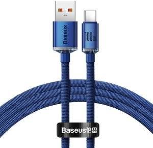 BASEUS CRYSTAL SHINE CABLE USB TO TYPE-C 100W 5A 1.2M BLUE