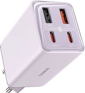 BASEUS GAN6 PRO FAST CHARGER 65W 2X USB + 2X TYPE-C STAR PURPLE+ 1M 100W CABLE BASEUS GAN6 PRO FAST CHARGER 65W 2X USB + 2X TYPE-C STAR PURPLE+ 1M 100W CABLE